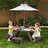Детская садовая мебель: 4 скамьи, стол-пикник, зонт, цвет серо-синий  - миниатюра №1